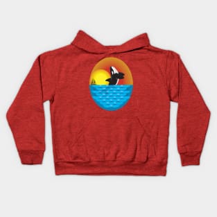 Orca jumps out of the water Kids Hoodie